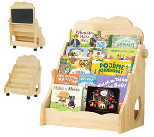 Thiết Kế Mới Tùy Chỉnh Trẻ Em Bằng Gỗ Kệ Sách 5-Tier Tổ Chức Với Có Thể Khóa Bánh Xe Và Có Thể Điều Chỉnh Bảng Vẽ - Product Image 1