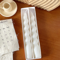 Haute qualité décor à la maison noir conique trempé bougies boîte emballage mariage suspendu cire de soja ivoire blanc torsion cône spirale bougie