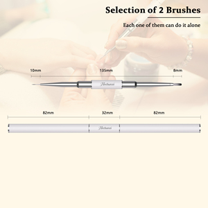 New Arrival Custom Nylon Kolinsky Hair Metal Handle Double-headed Liner Detail Brush Nail Art Brush Professional - Product Image 5
