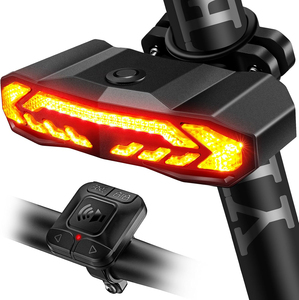Feu arrière de vélo intelligent LED étanche en ABS rechargeable par USB 2200 mAh avec capteur de vibration et indicateur de freinage - Product Image 1