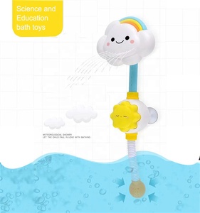 Cabeza de ducha de estrella del sol y nube de arcoíris, bañera eléctrica de dibujos animados de agua, juguetes de baño de mano - Product Image 4