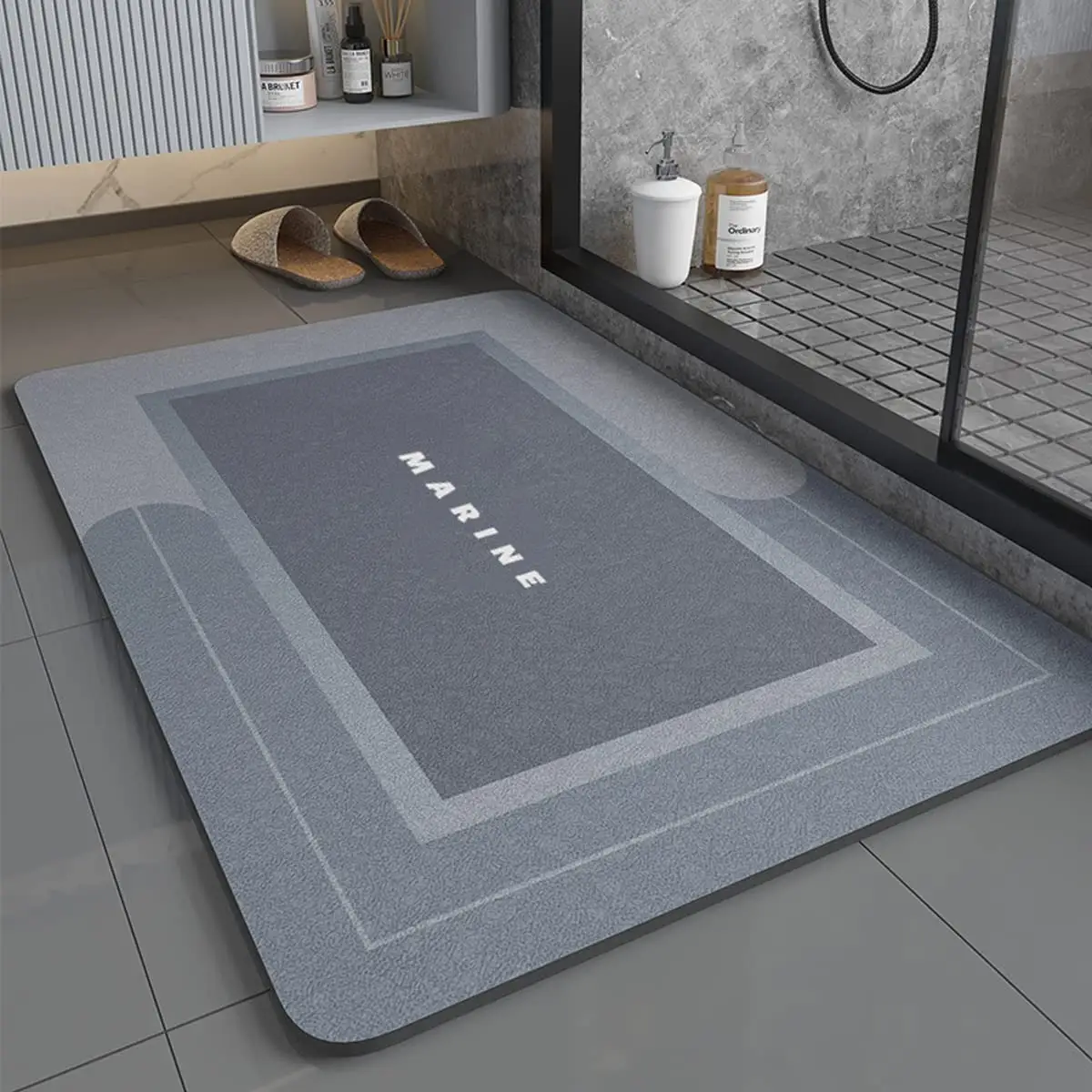 Bathroom Water Absorbent Rug Set Rubber Door Mats Kitchen Carpet Anti Slip Bath Diatom Mud Floor Mat