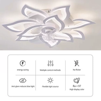 Lustre de plafond moderne de luxe à LED avec télécommande, ventilateur 5 vitesses et éclairage pour salon, salle à manger, cuisine, chambre à coucher