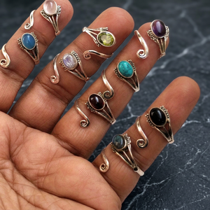 Hot Selling <b>Silver</b> Stone <b>Ring</b> Natural Multi Stones <b>Adjustable</b> <b>Ring</b> Sterling <b>Silver</b> 925 Gemstone Stone <b>Rings</b> - Product Image 3