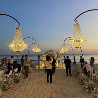 Prix de gros lustre en cristal perle rideau plafonnier pour la lumière de mariage lustres en métal suspendus éclairage décor à la maison