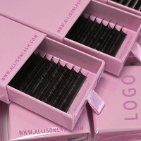 Extension de cils Volume russe, spécial Flare Lashes C D Curl 11mm 12mm 0.07mm, Extension de cils individuels en soie