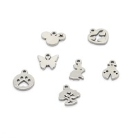 Pendentifs en acier inoxydable découpés au laser, ajourés, multi-formes, motifs papillon, formes de pied, designs irréguliers, styles variés, pour fouet Chasen DIY