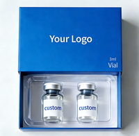 Etiquetas Personalizadas para Viales de Péptidos con Logotipo Impreso, Cajas de Cartón con Holograma de 2ml/3ml/10ml, Bandeja de Plástico para Empaque con Laminado Mate