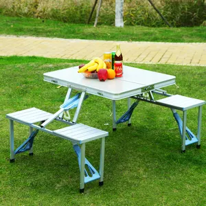 Foldable Catering Picnic Table And Chairs Suitcase For Camping