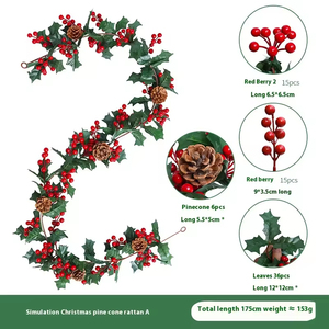 Simulación de Piñas de Pino Navideñas, Hojas de Navidad, Decoración de Ambiente, Decoración de Interiores - Product Image 6