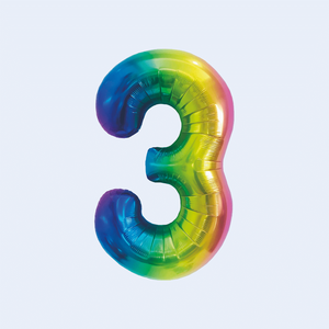 Party Love Number 3 Balloon Multicolor 1M Foil Metallic <b>Birthday</b> Party <b>Decorations</b> - Product Image 3
