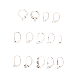 S925 Medium Pearl Cup Leverback Earring Hook Flat Shape <b>Sterling</b> <b>Silver</b> Lever Back <b>Wires</b> for Jewelry Making - Product Image 1