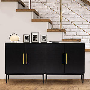 خزانة دخول حجرية حديثة سوداء بسيطة عصرية ، خزانة جانبية متعددة الوظائف لتخزين أثاث منزلي لغرفة المعيشة - Product Image 4