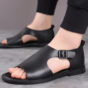 Sandalias de Hombre de Cuero Genuino, Clásicas, para Exteriores, Verano, Antideslizantes, para Playa, Transpirables, Casuales, con Suela Suave - Product Image 2