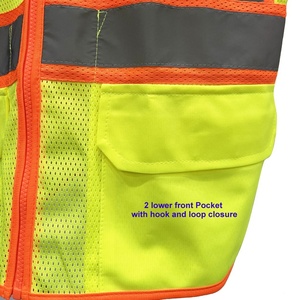 Chaleco de Seguridad de Malla Reflectante Amarillo de Alta Visibilidad ANSI/ISEA EN ISO 20471 Clase 3 con Múltiples Bolsillos para Trabajadores de la Construcción - Product Image 4