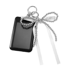 Porte-clés et pendentif de sac en acrylique, motif quadrillé de perles CCB, avec nœud, style rétro, simple et élégant - Product Image 1