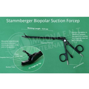 ขายดี คีมดูดแบบสองขั้ว Stammberger แบบ OEM ขนาด 12.5 ซม. ปลายงอน 15 องศา พร้อมสายยาว 3 เมตร คีมแบบใช้ซ้ำได้ - Product Image 1