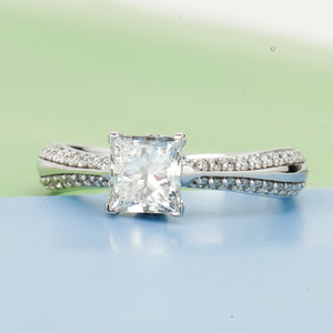 Anillo de compromiso con diamante de laboratorio de 1 quilate para mujer, E F VS, diamante solitario creado en laboratorio, corte esmeralda certificado, joyería nupcial elegante. - Product Image 6