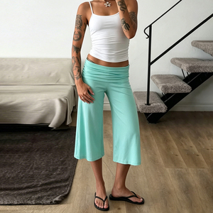 Pantalones Cortos de Pierna Recta con Cintura Plegada, Ajuste Holgado, Color Sólido, Estilo Casual de Verano para el Día a Día - Product Image 3