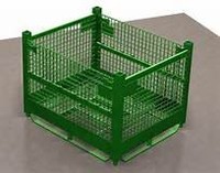 Cage de stockage verrouillable haute capacité XZY, conteneurs en treillis métallique, paniers en fil d'acier, cage à palettes en treillis avec roues