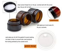 Luxuriöses Mattglas-Cremetiegel 5g 10g 15g 20g 30g 50g 100g für Hautpflege Lippenbalsam Körperpeeling Sheabutter Kosmetikverpackung