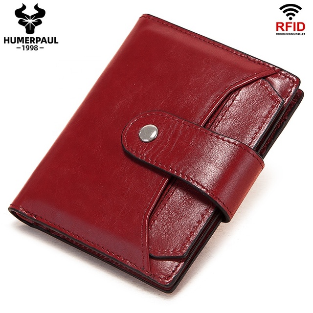Girls' Trendy and Fashionable Leather RFID Wallet, Premium Card Bag, Multi Slot Credit Card Holder, Top Layer Cowhide Coin Purse