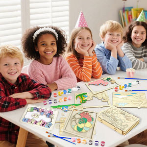 Kit Pittura Floreale su Legno per Bambini, Set Puzzle Artistico Fai-da-te con Fiori, Giocattolo Educativo per Decorazioni Domestiche e Attività Artigianali - Product Image 2