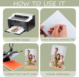 Htpmart 5x7 inch thăng hoa 1.1 mét HD tấm nhôm tùy chỉnh trống khung ảnh với cơ sở tre DIY in trang trí nội thất - Product Image 6