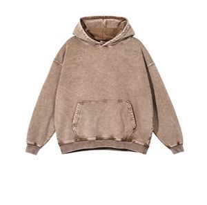 เสื้อฮู้ดพิมพ์ลายวินเทจแบบฟอกสีสไตล์แอซิดสโตน ทรงโอเวอร์ไซส์ ผ้าหนา สำหรับผู้ชาย ฤดูใบไม้ร่วง ฤดูหนาว - Product Image 3