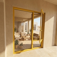 Ventana Abatible de Aluminio con Doble Acristalamiento, Aislamiento Térmico y Protección Contra Huracanes, Estilo Americano Moderno
