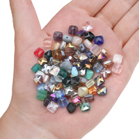 Zhubi Multi Couleurs 6MM Perles De Verre Carrées Plates 50pcs AB Cubes De Cristal Brillant Perles De Verre Glaçure pour Kits De Fabrication De Bijoux