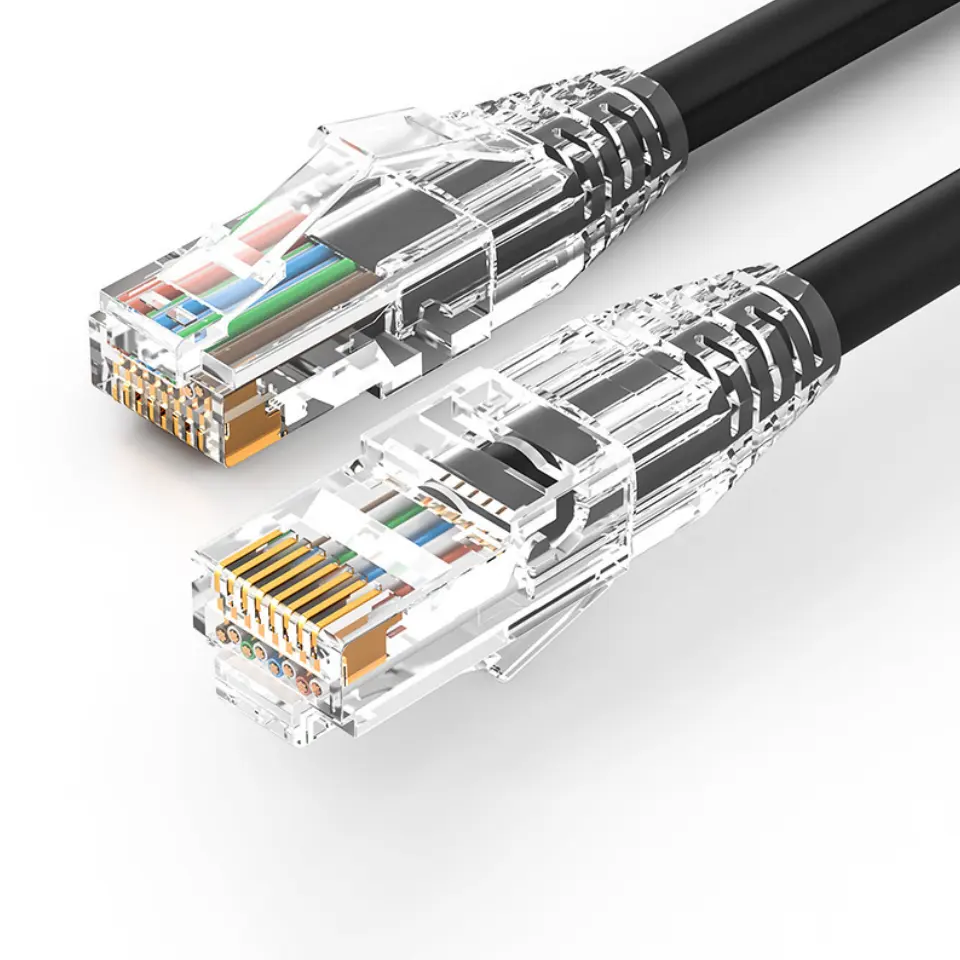 Ethernet Netwerk Cat6 8p8c Modulaire Stekker Eindigt Kabel Rj45 Cat6 Connectoren Met Heldere Kristallen Kop Mantel