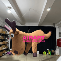 Renard en peluche grandeur nature de 2,5 mètres pour la décoration de Noël, peluche de cerf pour les fêtes d'enfants, jouets en peluche de cerf gonflables