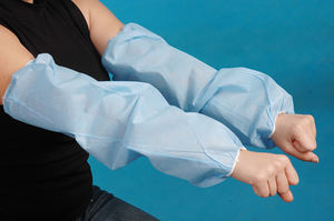 Hubei Haixin penutup lengan PE sekali pakai, penutup lengan plastik grosir antikotor penutup tahan debu putih biru tahan air - Product Image 4