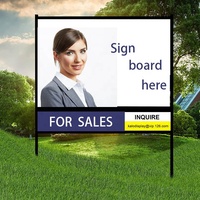 Poteau d'angle en métal en forme de H pour panneau publicitaire extérieur de terrain immobilier