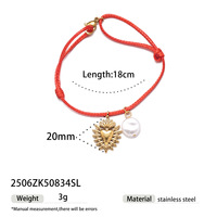 Bracelet minimaliste Resoul avec perle dorée, cordon fin réglable, bracelet porte-bonheur pour couples, cadeau