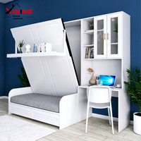 Lit Mural Escamotable Multifonctionnel Murphy avec Canapé, Lit Pliant Invisible, Bureau, Armoire – Solution de Rangement Idéale pour Petits Espaces