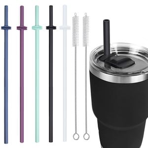 Source Factory Silicone <b>Straw</b> for Yeti Rambler <b>Reusable</b> <b>Straws</b> & Cleaning Brush for Yeti 30/20 oz Tumbler with Magslider Lid - Product Image 2