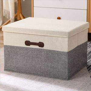 Stylish Closet Storage Box Cotton Linen Fabric Foldable <b>Basket</b> Cubes Organizer - Product Image 4