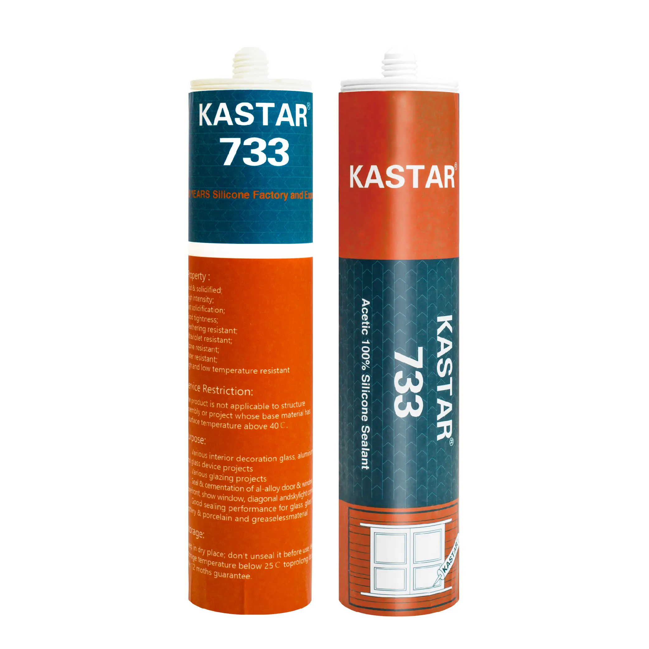 Kastar High-End genel amaçlı kokusuz asit dayanıklı silikon mastik yapı borusu için