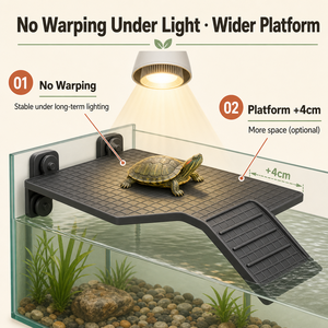 Plataforma Flotante de Acrílico Resistente para Tortugas, Transparente, con Rampa Texturizada para Subir y Bajar, Drenaje Integrado, Segura - Product Image 5
