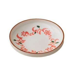 Plato de servir redondo de cerámica pintado a mano con diseño floral bajo esmalte para uso doméstico - Product Image 5