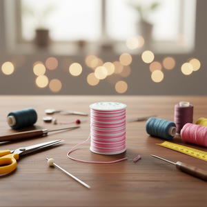 เชือกอิลัน ราตเทล คอร์ด ขนาด 2.5 มม. ยาว 50 ม. สีชมพูขาว ย้อมสี สำหรับถักกระเป๋า - Product Image 2