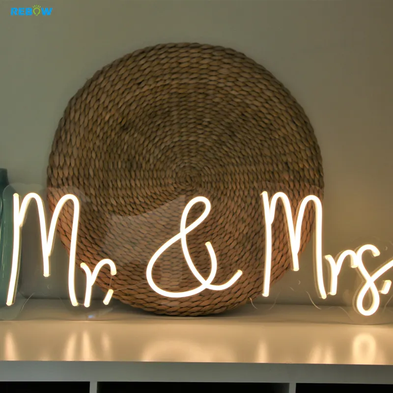 Shenzhen Bokang Drop shipping elettronico personalizzato grande mr & mrs neon sign led letter word light
