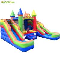 Combo de jeux gonflables pour enfants avec toboggan sec, château gonflable, parc gonflable