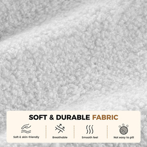 Sofá Modular de Tela Teddy con Otomana, Diseño Ergonómico Curvo, No Requiere Montaje, Sofá Cama Extra Grande en Forma de L, Relleno de Esponja - Product Image 2