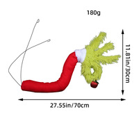 Peluche de Noël Grinch verte en gros, jouet en peluche de dessin animé Grinch, ornement de Noël, décoration de l'arbre, bras d'elfe, monstre en fourrure, poupée