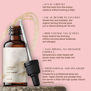 Sérum autobronzant naturel pour le <span class=keywords><strong>visage</strong></span>, produit de marque privée, 30ML, pour accélérer la peau foncée, gouttes de sérum autobronzant - Product Image 2