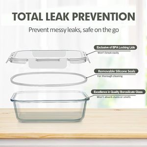 Set di 12 Contenitori per Alimenti in Vetro Borosilicato di Alta Qualità, Riscaldabili e Ermetici, per Preparazione Pasti e Pranzo - Product Image 3