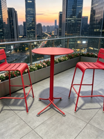 Tabourets de bar de luxe d'extérieur avec dossier mobile, en alliage d'aluminium, pour villas, maisons d'hôtes, hôtels, réceptions et cafés